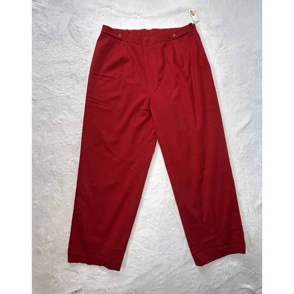 Talbots Classic Fit Wool Dress Pants NWT (Read) Size 18W Red Wide Leg Pleated